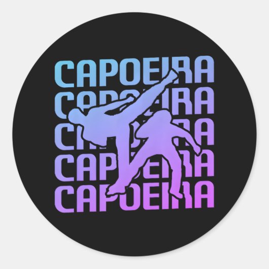 Capoeira Martial Arts Ronde Sticker (Voorkant)