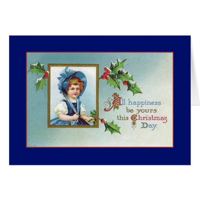 Capot de Noël - carte vintage (Devant horizontal)