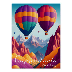 Cappadocia Turkije Reizen met Heete Lucht Ballonne Perfect Poster
