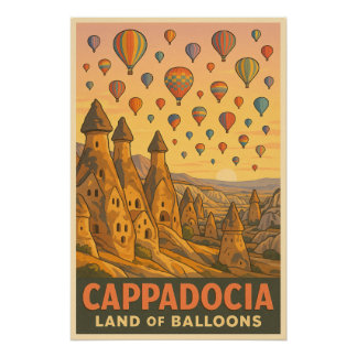 Cappadocië – Ballonnen boven sprookjesachtige scho Perfect Poster