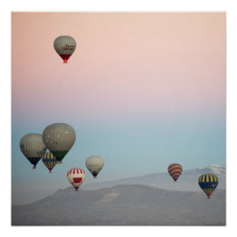 Cappadocië. ballonvlucht perfect poster