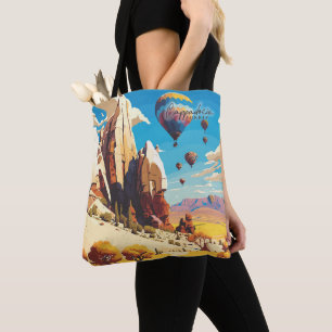Cappadocië Turkije kunst reisillustratie Draagtas
