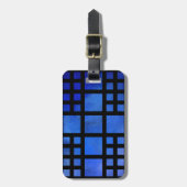 Cappanella V1 - blauwe vierkantjes Bagagelabel (Voorkant verticaal)