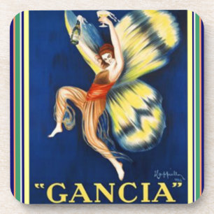 Cappiello Art Deco "Gancia" Ad Onderzetter set