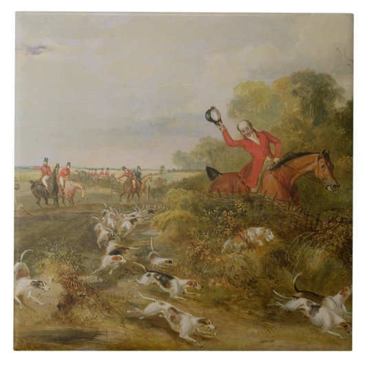 Capping on Hounds, Bachelor's Hall, 1836 (olie op Tegeltje (Voorkant)