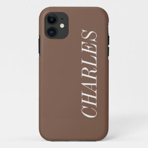 Cappuccino Bruin Stevige Kleur   Minimalistische n iPhone 11 Hoesje