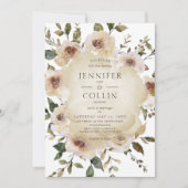 Cappuccino crème rustieke Rozen Kaart (Voorkant)