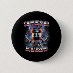 Cappuccino Ino Brainrot Italiaanse meme Ronde Button 5,7 Cm