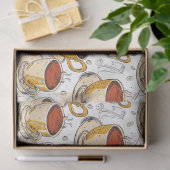 Cappuccino Koffie efemera collage patroon Tissuepapier (Geschenk)