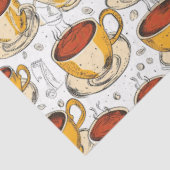 Cappuccino Koffie efemera collage patroon Tissuepapier (Detail)