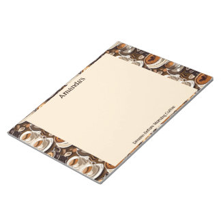 Cappuccino koffie olie verf patroon gepersonalisee notitieblok