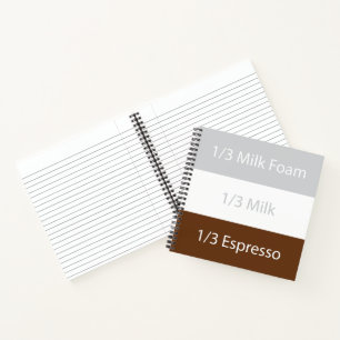 Cappuccino-koffie ontvangen   Tekstontwerp Notitieboek