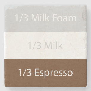 Cappuccino-koffie ontvangen   Tekstontwerp Stenen Onderzetter