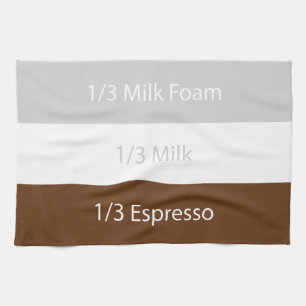 Cappuccino-koffie ontvangen   Tekstontwerp Theedoek
