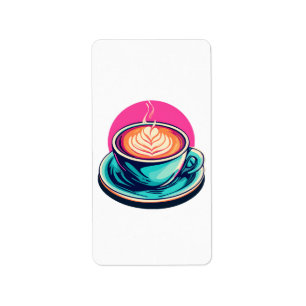 Cappuccino koffiekop etiket