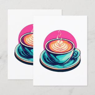 Cappuccino koffiekop informatiekaartje