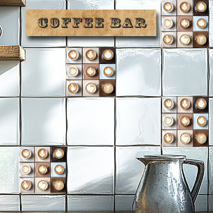 Cappuccino Koffiekoppen Tegeltje