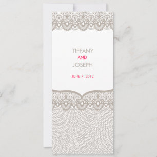 Cappuccino Lace Wedding Invitation Kaart
