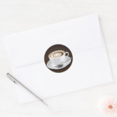 Cappuccino met werveling ronde sticker (Envelop)