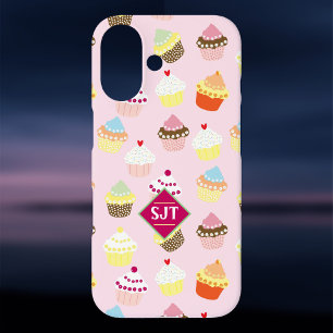 Cappuccino taartjes bakkerij thema ontwerp. iPhone 16 hoesje