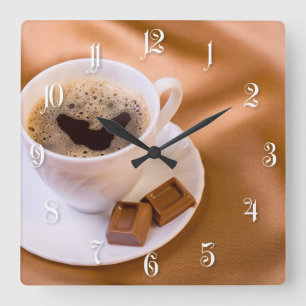 Cappuccino Vierkante Klok