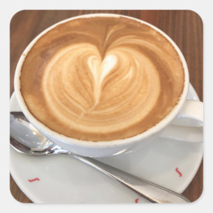 Cappuccino vierkante sticker
