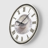 Cappucino Boutique café amusant horloge murale (Angle)