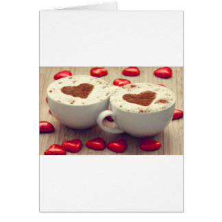 Cappucino houdt van chocolade hart
