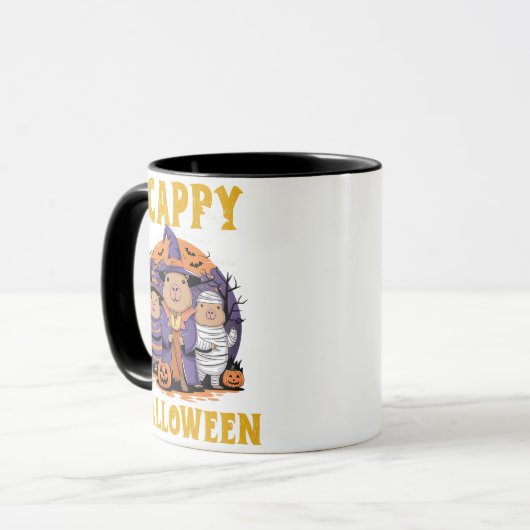"Cappy Halloween Capybara Citrouille Mug - mignon (Devant gauche)