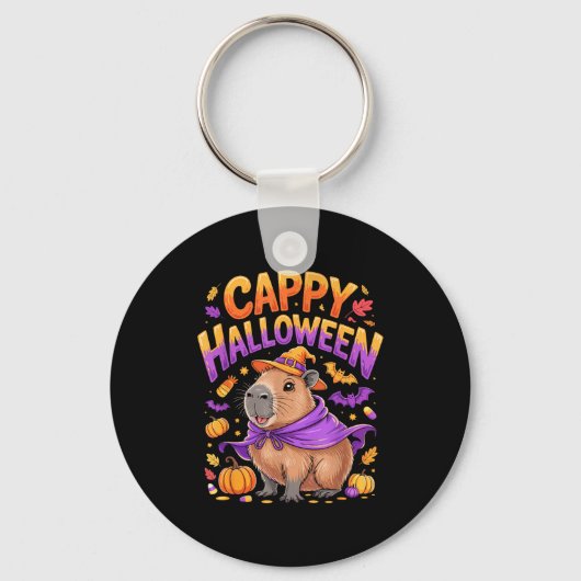 Cappy Halloween Capybara Witch  Sleutelhanger (Voorkant)