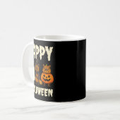 Cappy Halloween Funny Capybara Ghost Witch Pumpkin Koffiemok (Voorkant links)