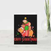 Cappy Holidays Capybara Christmas Cute Capy Xmas T Kaart (Voorkant)