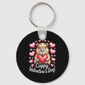 Cappy Valentine’s Day Cute Capybara Heart Design P Sleutelhanger (Voorkant)