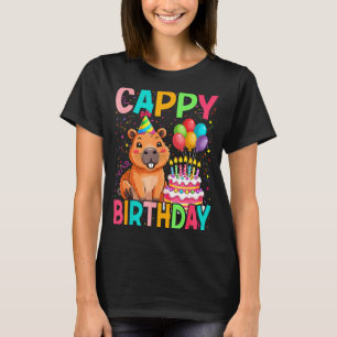 Cappy Verjaardag Capybara Liefhebbers Meisje Jonge T-shirt