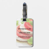 Caprese Salad. Segmenten voor tomaten en Mozzarell Bagagelabel (Achterkant verticaal)