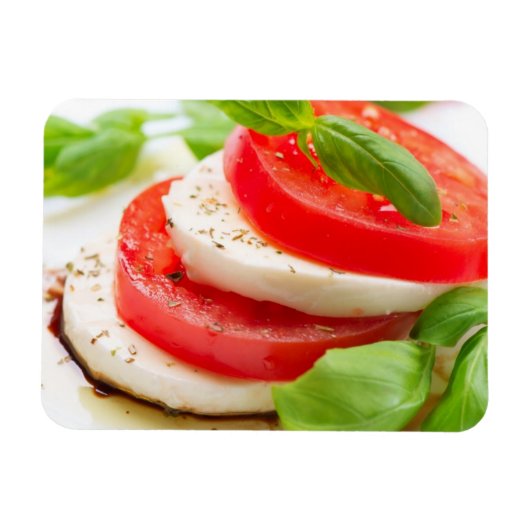Caprese Salad. Segmenten voor tomaten en Mozzarell Magneet (Horizontaal)