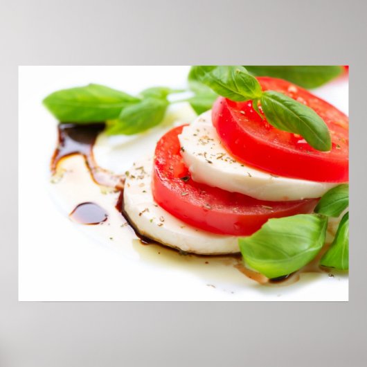 Caprese Salad. Segmenten voor tomaten en Mozzarell Poster (Voorkant)