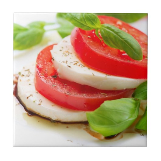 Caprese Salad. Segmenten voor tomaten en Mozzarell Tegeltje (Voorkant)