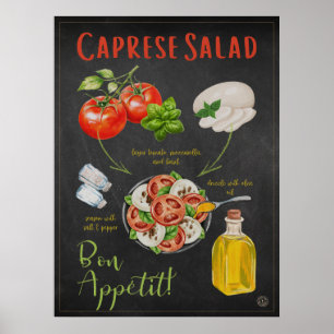 Caprese Salade Recept - Italiaanse keuken Poster