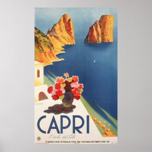 Capri, affiche Vintage voyage italienne (Devant)