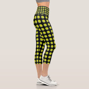 Capri Ballons De Tennis Jaune, Leggings Capris Haute Tai
