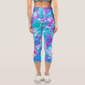 Capri Bleu clair magnifique Leggings en marbre liquide (Verso)