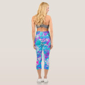 Capri Bleu clair magnifique Leggings en marbre liquide (Verso)
