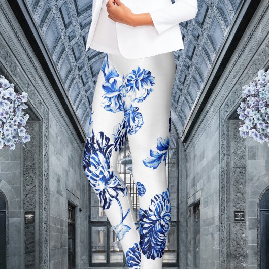 Capri Blue Botanische Floral Leonbience Leggings