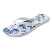Capri Blue  Floral Toile Teenslippers (Schuin)