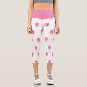 Capri Capris Leggings avec bébé porc rose