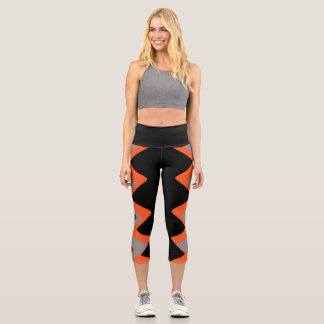 Capri Capris leggings avec motif de zigzag