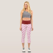 Capri Cerises Haut Taille Capris Leggings (Recto)