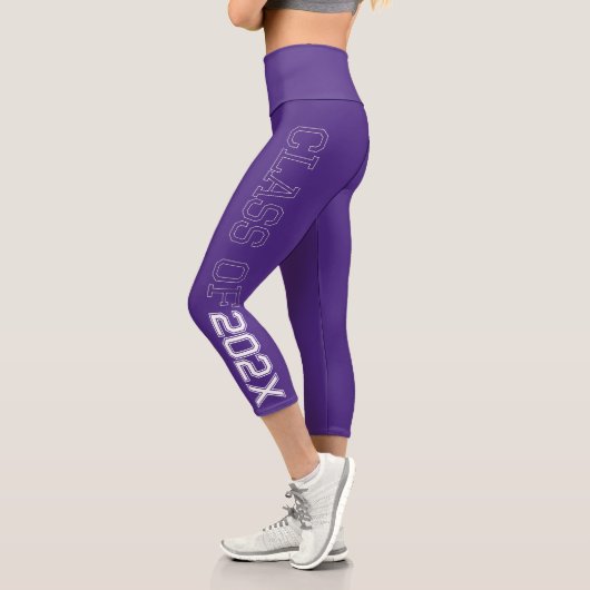 Capri Classe de 2021 Leggings Capris violets à haut tail (Gauche)