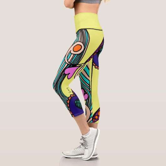 Capri Doodle 1E Couleurs 3 Leggings (Gauche)